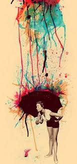 Love The Splatter Paint Splotches As Rain Crashing Down On The Umbrella Art Art Design Art Crayon Art