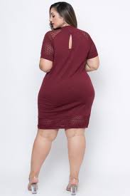 Plus Size Fishnet Sweater Dress Burgundy Fishnet Dress Ribbed Sweater Dress Casual Dresses For Women