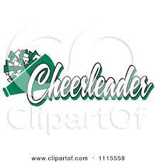 Clipart Green Cheerleader Text With A Pom Pom And Megaphone Royalty Free Vector Illustration By Johnny Sajem Cheerleading Clip Art Free Vector Illustration