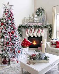 20 Incredibly Inspiring Ideas To Decorate With Flocked Christmas Trees Elegant Christmas Decor Red Christmas Decor Christmas Home