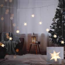 Dekorieren sie dieses jahr ihr fenster zu weihnachten mit diesem lichtervorhang und. Led Lichtervorhang 3d Sterne 9 Weisse Sternen Warmweisse Led 160 X 120cm Lichterketten Experte