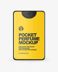 Easy to use and edit. Pocket Perfume Mockup In Packaging Mockups On Yellow Images Object Mockups