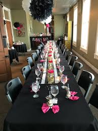 Sequin table linens use to cost a pretty penny, but now they're available on amazon for a steal, like the one i used for my tablescape in the picture. Black And Rose Gold Table Decorations Cheap Online Shopping