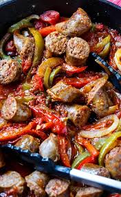 Italian Sausage And Peppers Spicy Southern Kitchen Recipe Sausage Dishes Sausage Dinner Italian Sausage Recipes