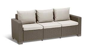 Garden and patio furniture sets; Keter California 3 Seater Rattan Sofa Astonshedsuk