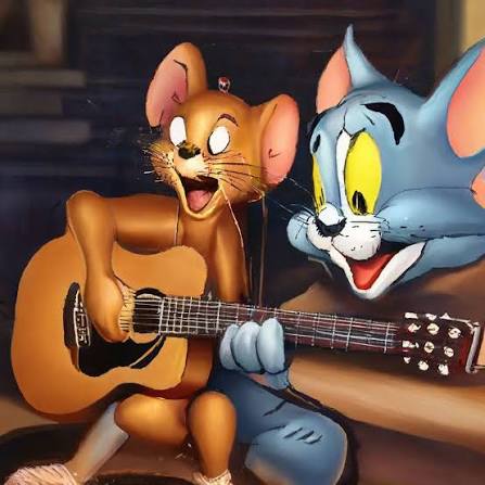 Tom and Jerry play guitar" — image created in Shedevrum