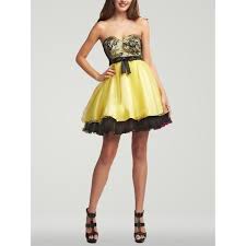 2013 Short Embroidery Black And Yellow Prom Dresses For Juniors And Seniors Yellow Bridesmaid Dresses Prom Dresses Yellow Dresses