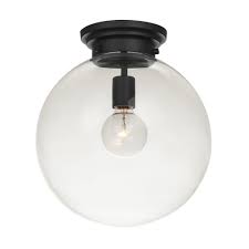 Globe Electric Portland 1 Light Black Semi Flush Mount Ceiling Light Semi Flush Mount Lighting Flush Mount Ceiling Lights Flush Mount Ceiling Light Fixtures