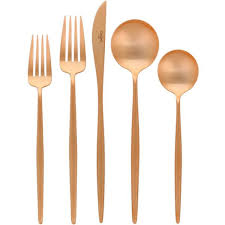 Cutipol Moon Cutlery Brushed Copper 5 Pcs Found On Polyvore Featuring Home Kitchen Dining And Flatware Copper Cutlery Luxury Cutlery Gold Cutlery