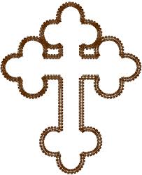 An outline is a line that is drawn around elements, outside the borders, to make the element stand out. Budded Cross Outline 4 Embroidery Design
