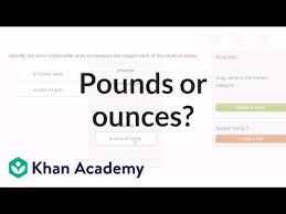 Choose Pounds Or Ounces To Measure Weight Video Khan Academy