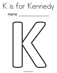 K Is For Kennedy Coloring Page Tracing Twisty Noodle Lettering Letter A Coloring Pages Letter K