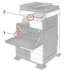 The main electrical outlet must be located within 7.5 feet from the right rear corner of the bizhub c554e/c454e main unit. Konica Minolta Bizhub C454e Mac Instruction Manual Phonerenew