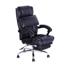 Homcom Sku 921 001 Homcom 42 Pu Leather Adjustable Executive Office Chair W Footrest Exte Stylish Office Chairs Executive Furniture Executive Office Chairs