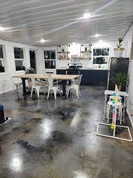 Dark floors tend to work better in larger homes and homes with larger rooms and open floor plans. Black Concrete Stain Ideas Gallery Direct Colors Diy Home