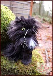 Black And White Cat With Green Eyes Black And White Custom Cat Plushie Long Hair Cat Longhair Long Haired Cats Custom Cat Cat Plush