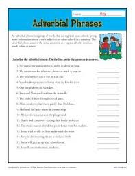 Adverbial Phrases Free Printable Adverb Worksheets Adverbial Phrases Prepositional Phrases Adverbs Worksheet