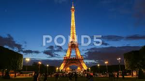 Eiffel tower at night photos with description. The Eiffel Tower At Night In Paris Fran Stock Video Pond5