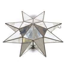 Possini euro design modern ceiling light flush mount fixture led chrome 13 1/2 wide flat glass for bedroom kitchen living room. Lot Art Moravian Star Mercury Glass Star Flush Mount Light Fixture