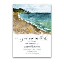 Beach Wedding Invitation Sea Inspired Watercolors Uitnodiging Aquarel