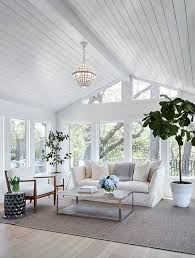 Love the extended pattern of the beams on the ceiling mixed with the shiplap walls. White Walls Vaulted Ceiling Novocom Top