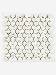 We supply and fit wall and floor tiles, including marble, granite, porcelain, mosaic etc East Haven Penny Round Mosaic Penny Round Mosaic Mosaic Tile Bathroom Wall Penny Round