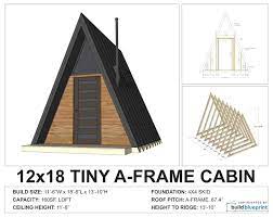 Tiny A Frame Cabin Diy Plans 12 X 18 Tiny Home Blueprint Pdf In 2021 A Frame Cabin Cabin Diy A Frame Cabin Plans