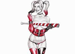 Wallpaper : Harley Quinn, big boobs, baseball bat, strategic covering,  white background, fantasy girl 1920x1393 - WallpaperManiac - 1552845 - HD  Wallpapers - WallHere