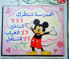 المدرسة تنتظرك لا لا للتأخير لا لا للغياب لا للتساهل Arabic Kids School Crafts School Frame