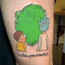 What does rick and morty tattoo mean? Green Screen Rick And Morty Tattoo Makes Tattoo Comes Alive Shouts