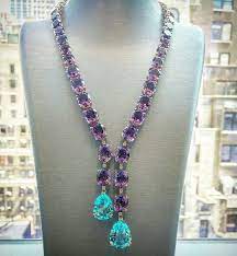 Lali Jewels Stunning Amethyst Blue Topaz Necklace Blue Topaz Necklace Topaz Necklace Jewelry