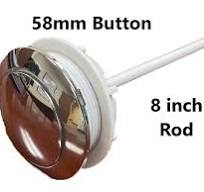 Chrome Single Flush Button for Top of Toilet (58 mm) - NuFlush