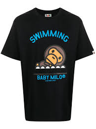 Vintage bootleg a bathing ape baby milo fencing gray short sleeve t shirt tippr5994 5 out of 5 stars (121) $ 45.00. A Bathing Ape Baby Milo Cotton T Shirt Black Milanstyle Com