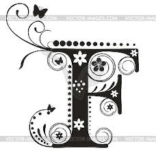 Alligator, bär, katze, hund, elefant, fox.alphabet design in einem farbenfrohen stil. Decorative Letter F With Flowers For Design Vector Clipart