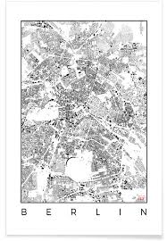 Berlin Map Schwarzplan Als Poster Von Hubert Roguski Juniqe Berlin Karte Stadt Druck Poster