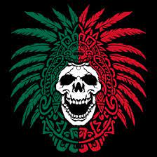 Mexico Flag - Aztec Warrior Skull - Mexico Roots' Men's T-Shirt |  Spreadshirt