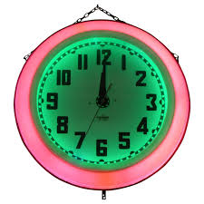 That is a current fabrication, probably due to the long, and rather generic, company name. Large 1930s Art Deco Electric Neon Clock Cleveland Ohio Neon Clock Art Deco Clock Clock