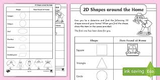 Emboss any object with text or images. 2d Shapes At Home Worksheet Australian Primary Resources