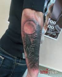Hustle butter is good for the healing process. Old Very Realistic Night Forest Tattoo On Sleeve Tattooimages Biz