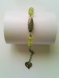 Bracelet Cheville Chaine Acier Perles Craquelees Vert Anis Et Olive Acrylique Chaine Acier Bracelet Cheville Bijoux Pierre