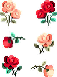 Pixel Roses Set Of 6 Sticker By Chelsea Saunders Pixel Art Pattern Pixel Art Design Pixel Art Characters