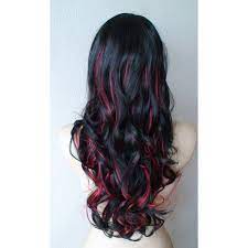 Applying glowing red streaks into dark hair requires bleaching the strands before coloring them red. Trendy Hair Color Highlights Anniversary Special Black Red Highlighted Wig Long Curly Hair 88 Beauty Haircut Home Of Hairstyle Ideas Inspiration Hair Colours Haircuts Trends