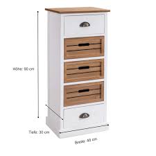 Caro möbel kommode cultura im landhaus stil anrichte highboard mit 2 schubkästen und 2 türen weiß braun amazon. Kommode Cultura Landhausstil 5 Schubladen Caro Mobel