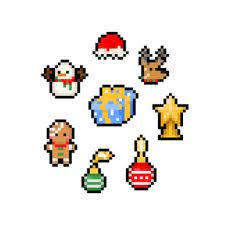Vous êtes à la recherche des meilleures inspirations pixel art pikachu noel modèles pixel art sur le thème de noël : Pixel Ours Polaire Avec Ruban Rouge Noel 8bit Vecteur Premium