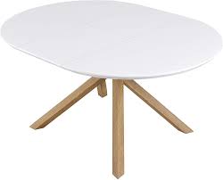 This table is made from a strong blend of rubber wood and engineered wood with a traditional style that. Grenchen Round To Oval 4 To 6 Seater White High Gloss Extendable Dining Table Shop Designer Home Furnishings