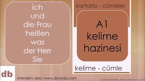 A1 Almanca Kelime Kartlar Ve Cumleler Ders 01 24 Kartlarla Cumleler Kartlar Almanca Lime