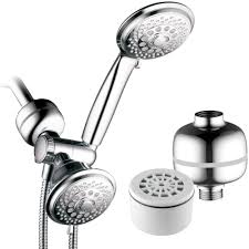 Hotel Spa 30 Spray Hand Shower And Shower Head Combo Kit With Universal Shower Filter In Chrome The Upstairs Bath Shower Filter Shower Systems Shower Hea