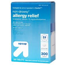Loratadine Antihistamine 10mg Non Drowsy Allergy Relief Tablets 300ct 2pk Up Up Compare To Active Ingredient In Claritin Allergy Relief Cold Or Allergies Allergy Medicine