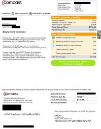 Comcast Bill Sample Bill Template Play Money Comcast