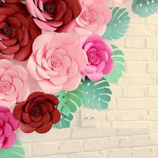 Event attendees are sure to say bonjour to this beautiful scene! Buy 2pcs 8inch Paper Flower Backdrop Decoration Party Paper Flower Wedding Rose Flower Wall Backdrop Diy Paper Handmade Craft For Nursey Baby Shower Birthday Home Decor 8inch Burgundy Online In Indonesia B07qqqm2d4